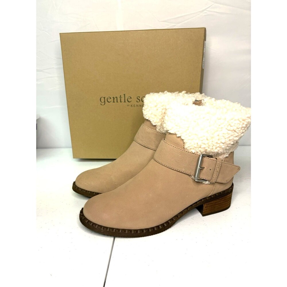 Gentle Souls by Kenneth Cole Best Slit Moto Cozy Motorcycle Boot in Mushroom 9M